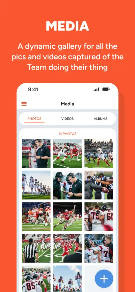 sportsYou Media screen — team photo and video gallery